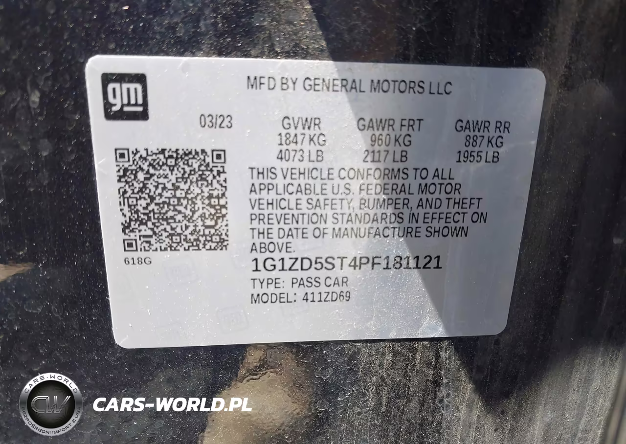 2023 Chevrolet Malibu Fwd 1Lt VIN:1G1ZD5ST4PF181121 - 9