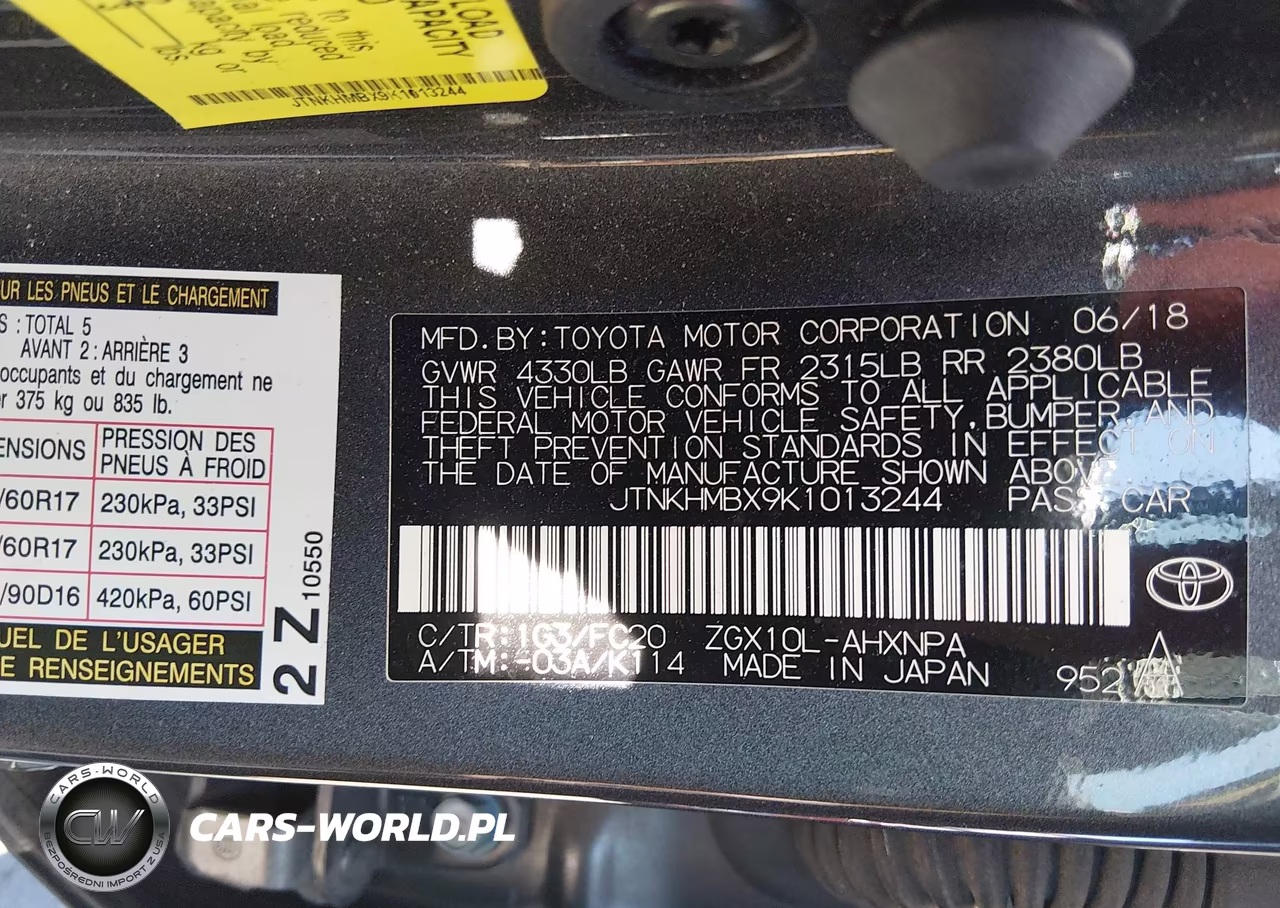 2019 Toyota C-Hr Le VIN:JTNKHMBX9K1013244 - 9