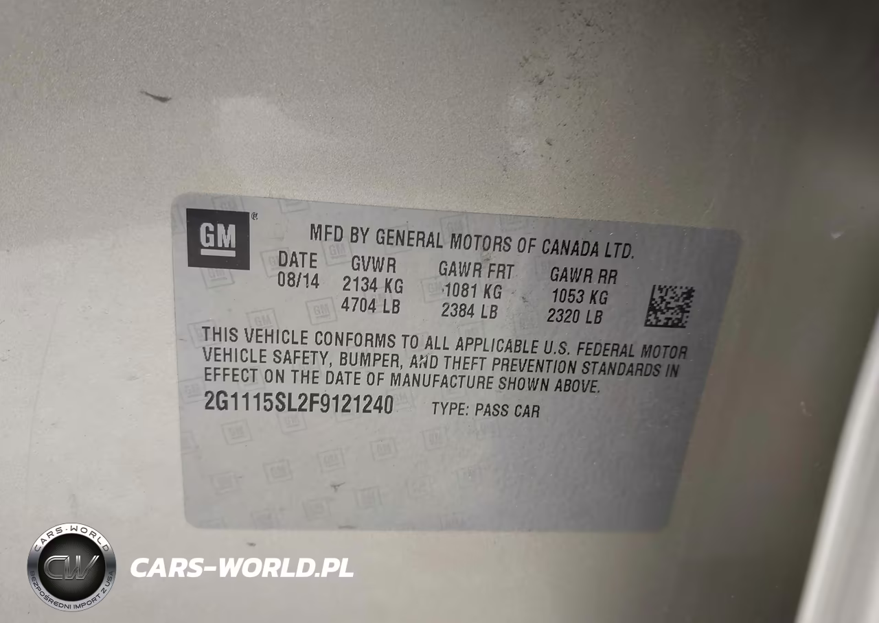 2015 Chevrolet Impala Lt VIN:2G1115SL2F9121240 - 9