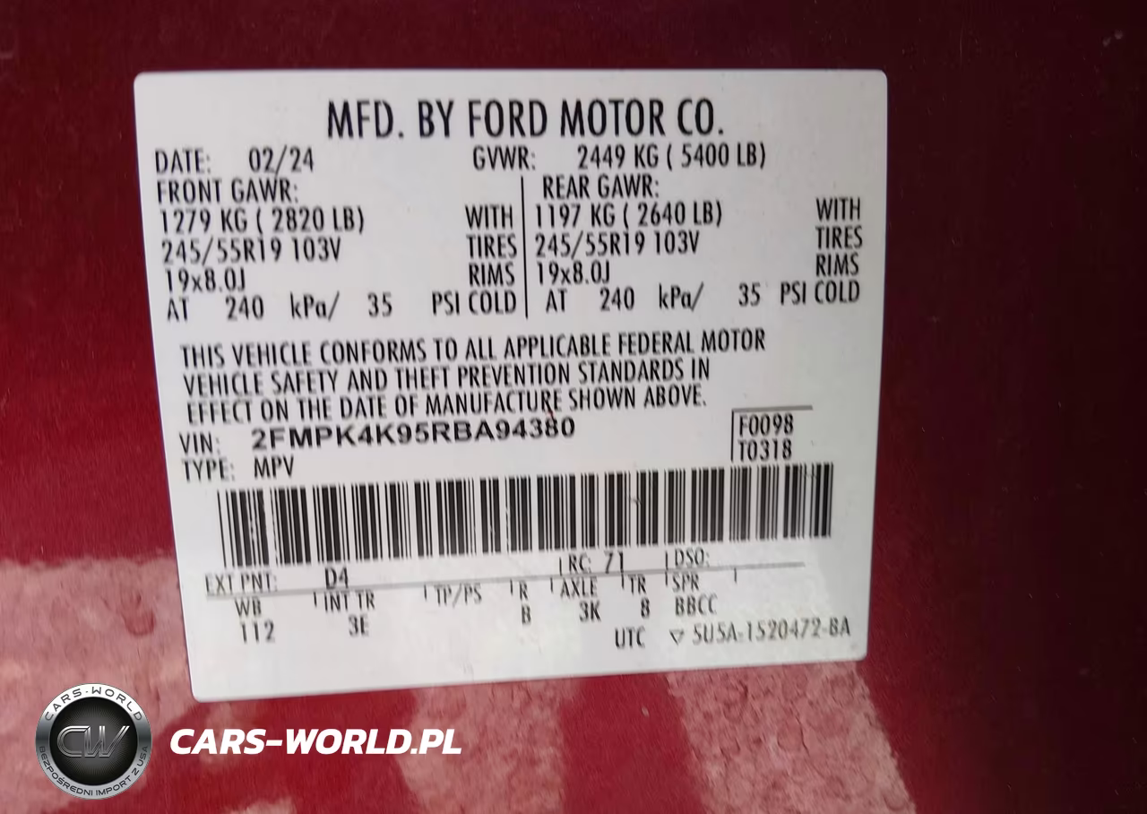2024 Ford Edge Titanium VIN:2FMPK4K95RBA94380 - 9