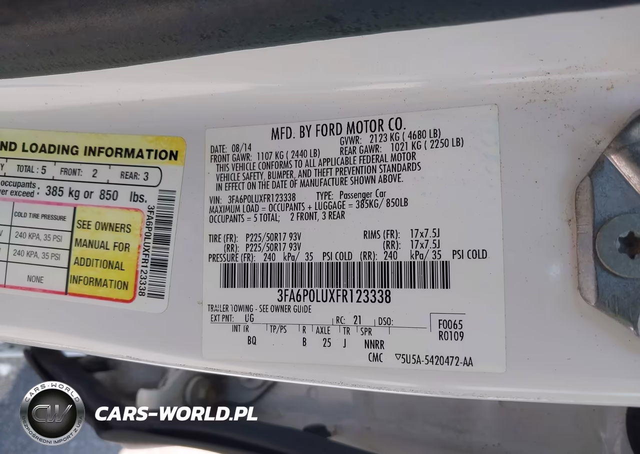 2015 Ford Fusion Hybrid Se VIN:3FA6P0LUXFR123338 - 9