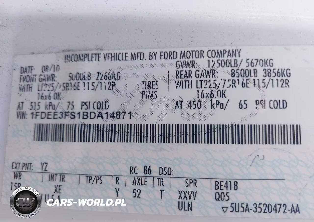 2011 Ford E-350 Cutaway VIN:1FDEE3FS1BDA14871 - 8