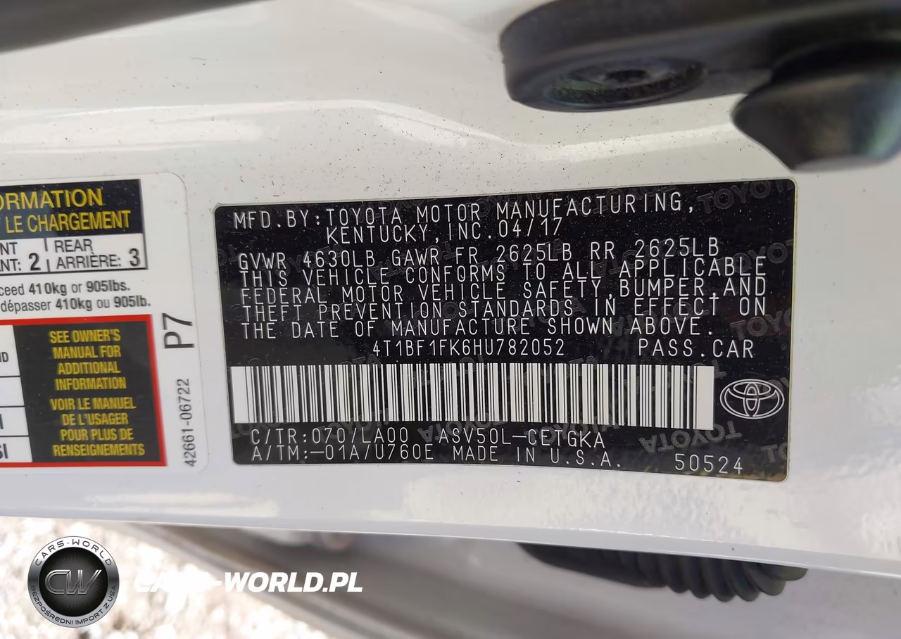 2017 Toyota Camry Xle VIN:4T1BF1FK6HU782052 - 9