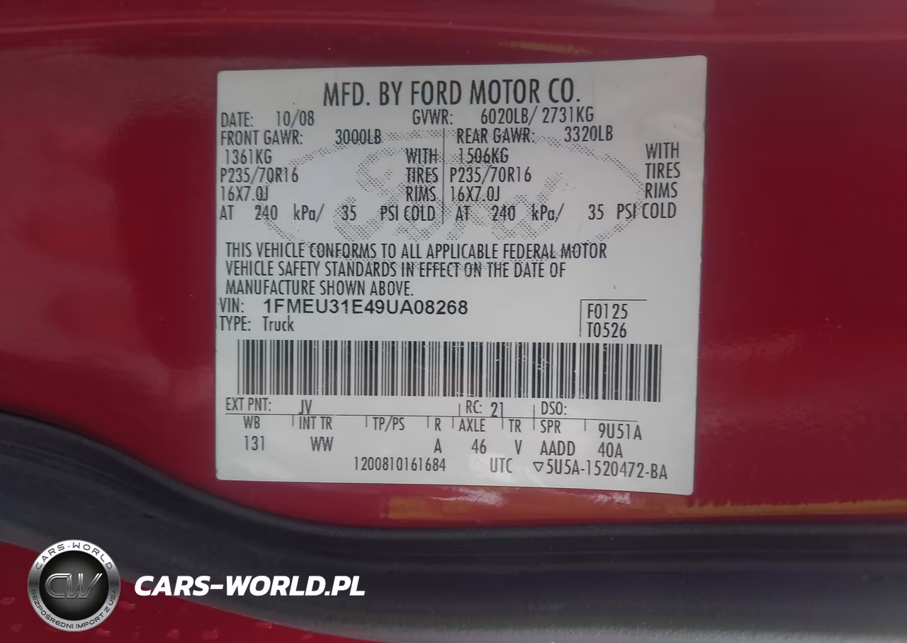 2009 Ford Explorer Sport Trac Xlt VIN:1FMEU31E49UA08268 - 9