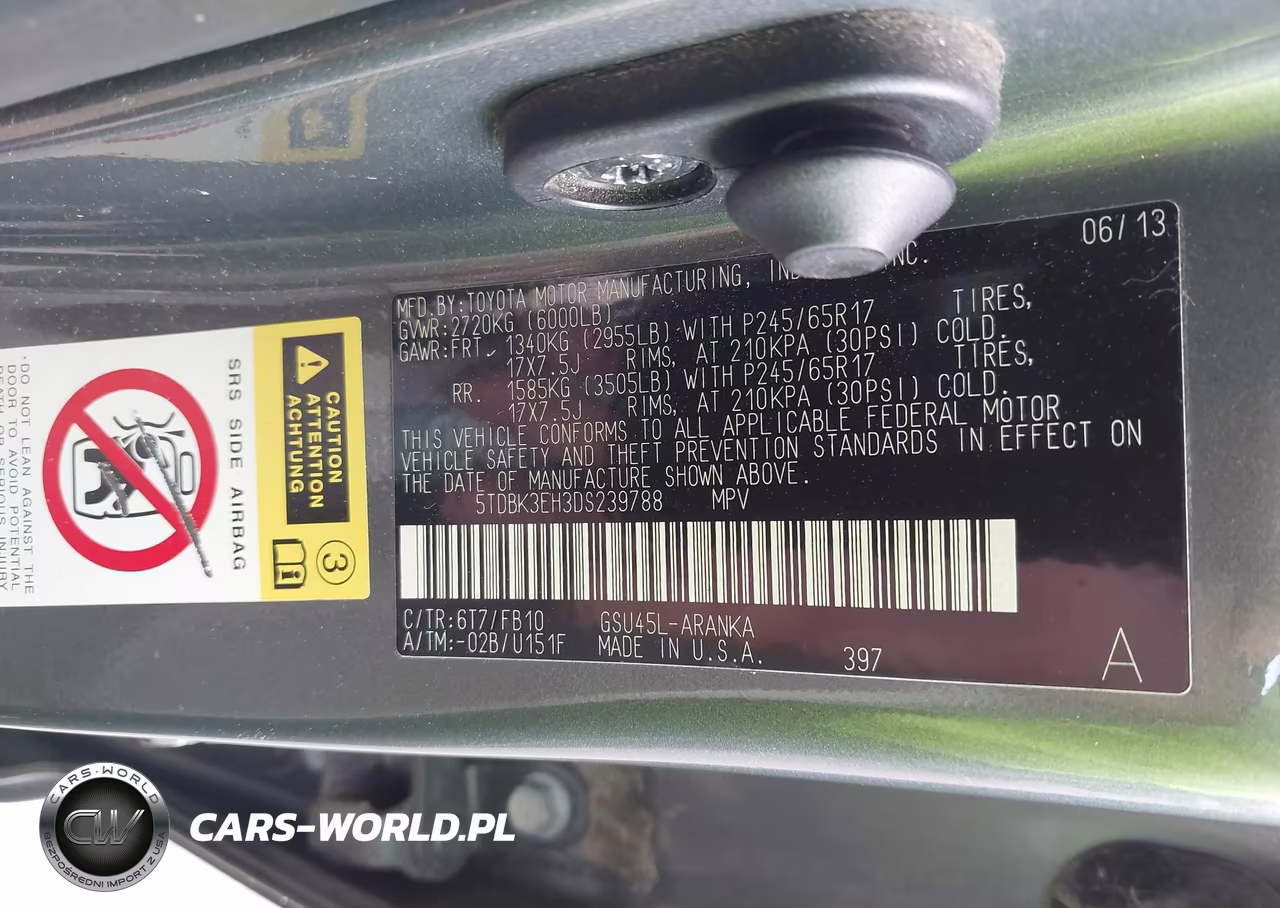 2013 Toyota Highlander Base V6 VIN:5TDBK3EH3DS239788 - 9