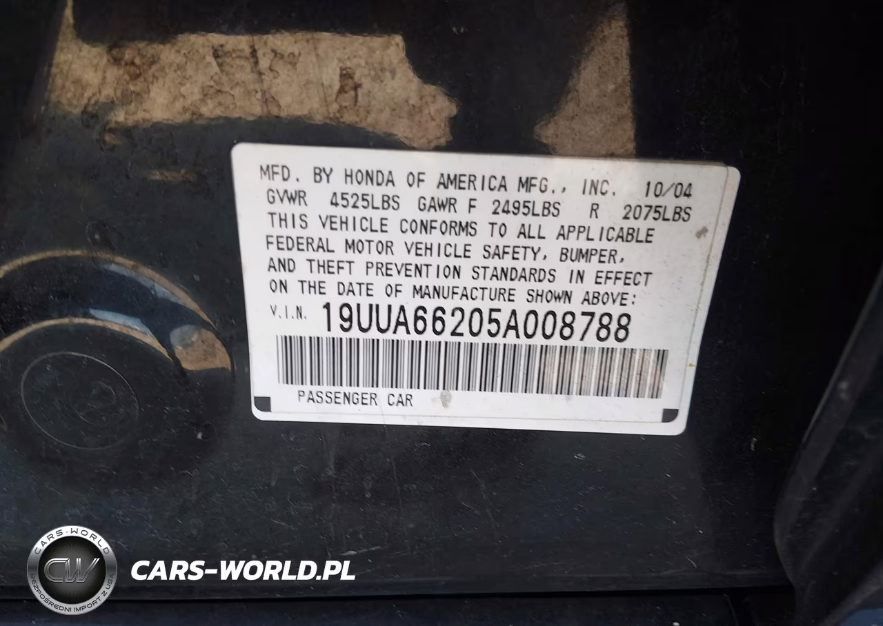 2005 Acura Tl VIN:19UUA66205A008788 - 9