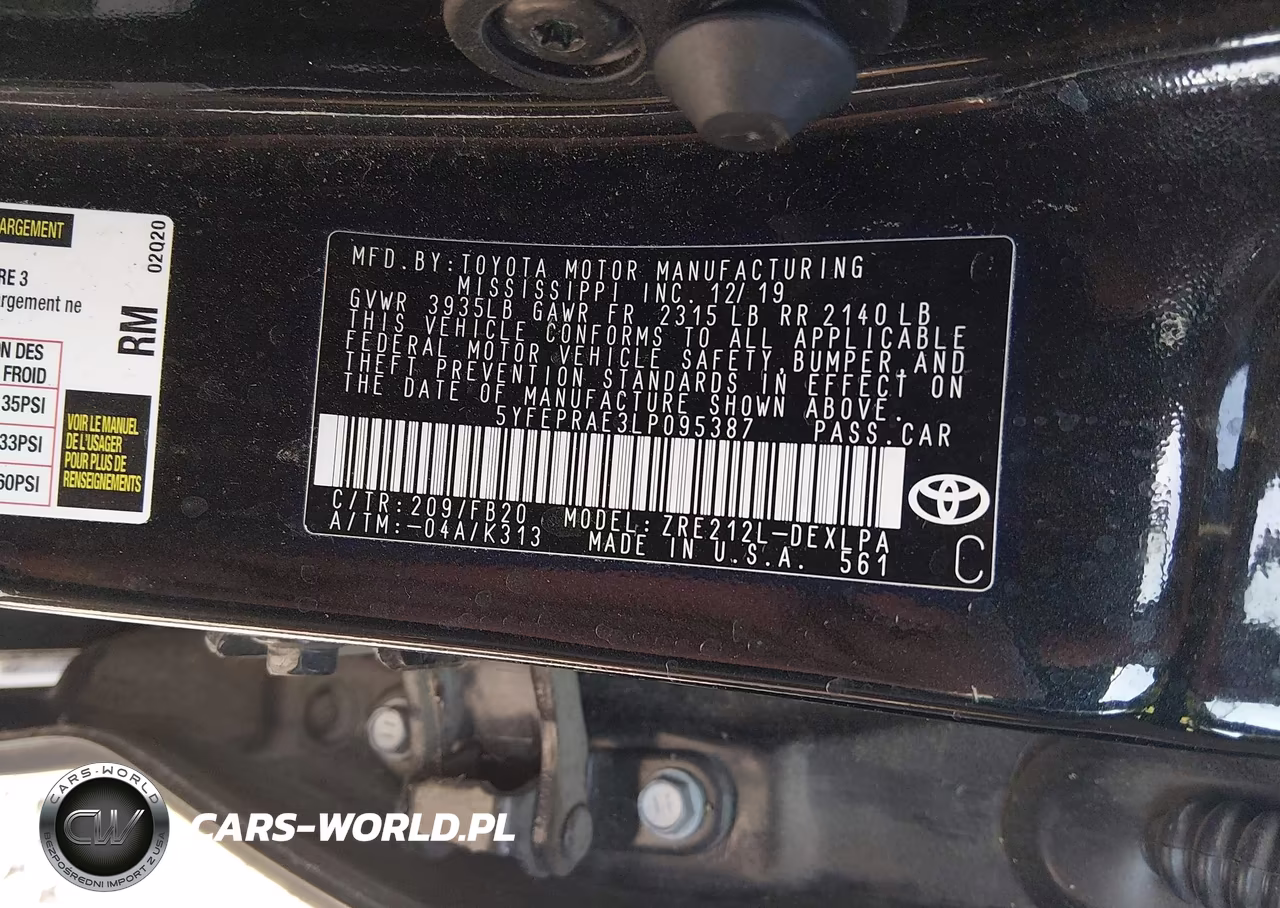 2020 Toyota Corolla Le VIN:5YFEPRAE3LP095387 - 9
