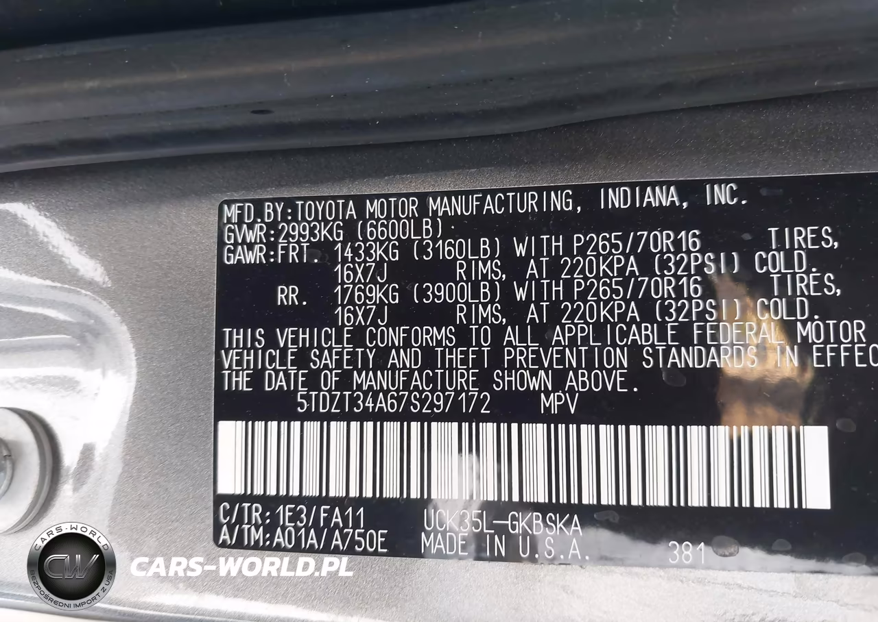 2007 Toyota Sequoia Sr5 VIN:5TDZT34A67S297172 - 9
