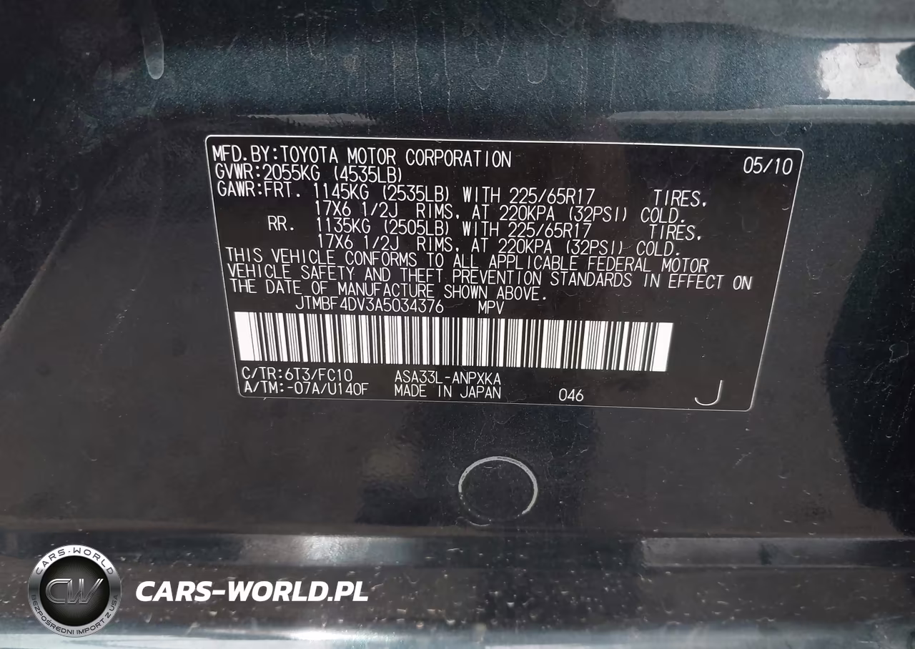2010 Toyota Rav4 VIN:JTMBF4DV3A5034376 - 9