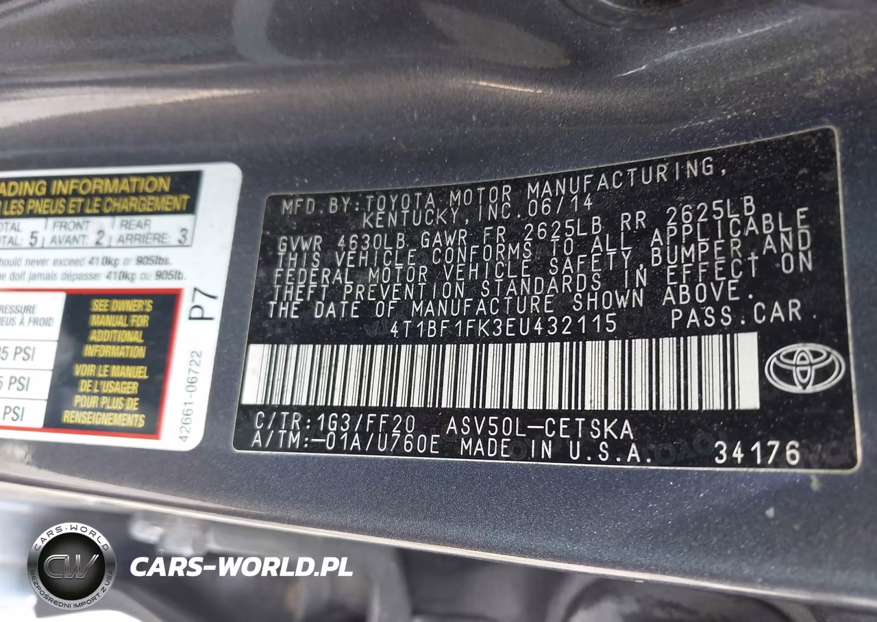 2014 Toyota Camry Se VIN:4T1BF1FK3EU432115 - 9