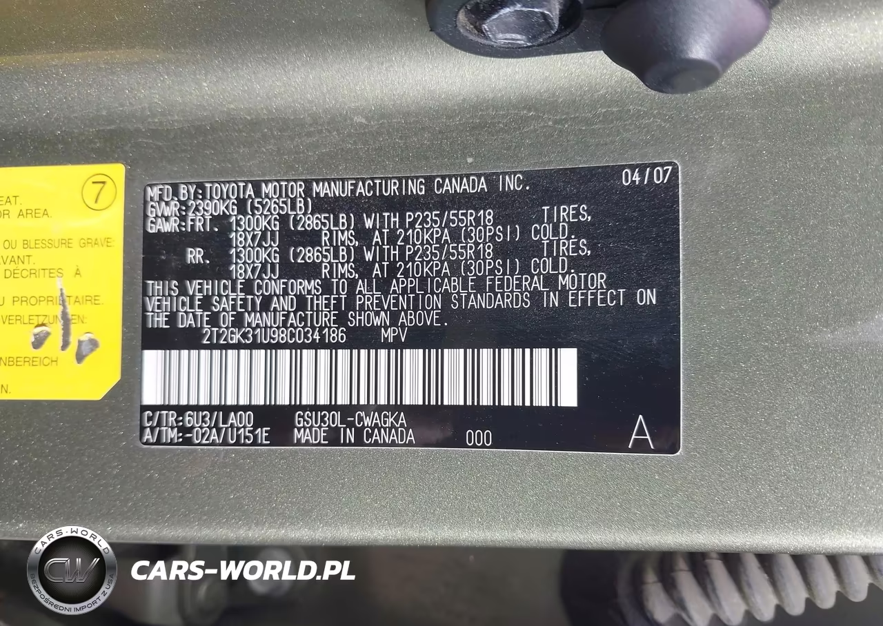 2008 Lexus Rx 350 VIN:2T2GK31U98C034186 - 9