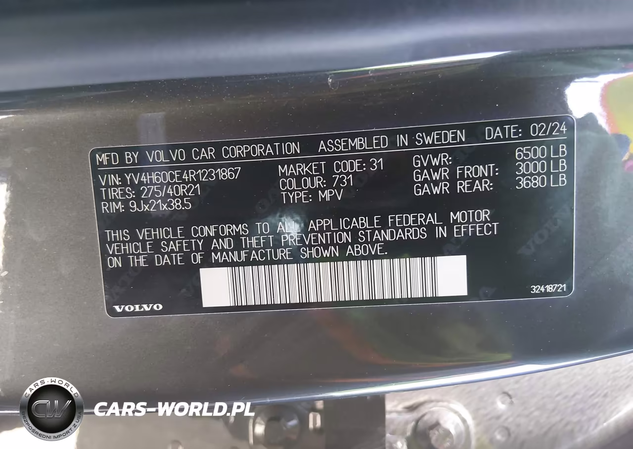 2024 Volvo Xc90 Recharge Plug-In Hybrid T8 Plus Bright Theme 7-Seater VIN:YV4H60CE4R1231867 - 9