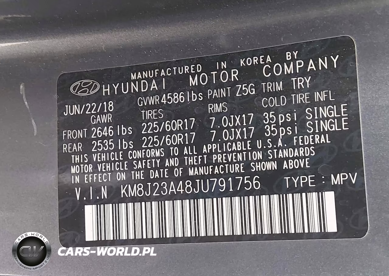 2018 Hyundai Tucson Se VIN:KM8J23A48JU791756 - 9