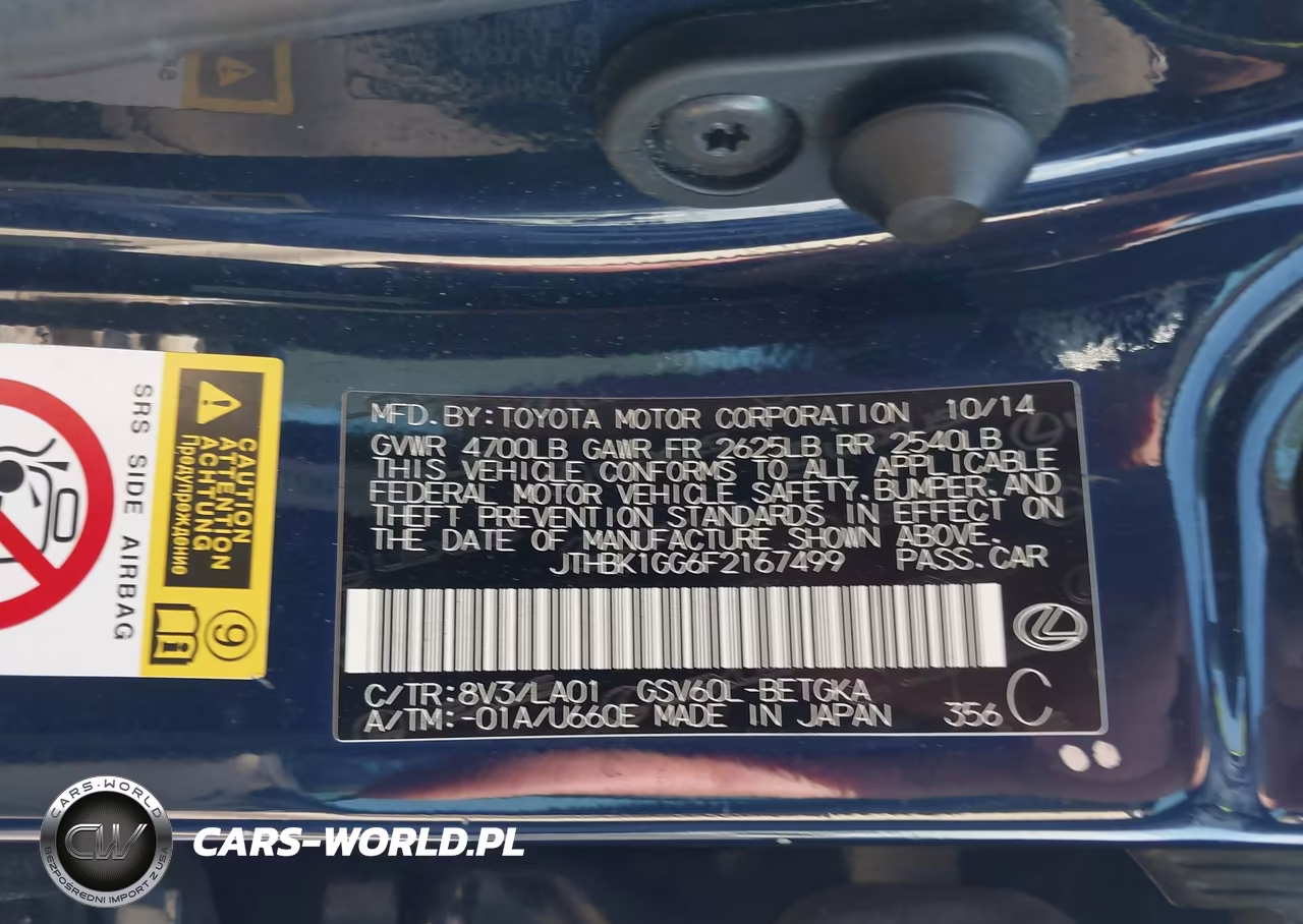 2015 Lexus Es 350 VIN:JTHBK1GG6F2167499 - 9