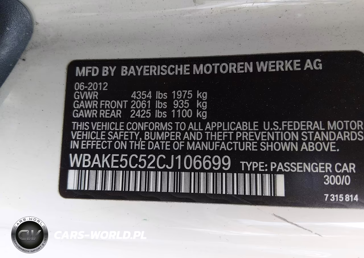 2012 BMW 328I VIN:WBAKE5C52CJ106699 - 9