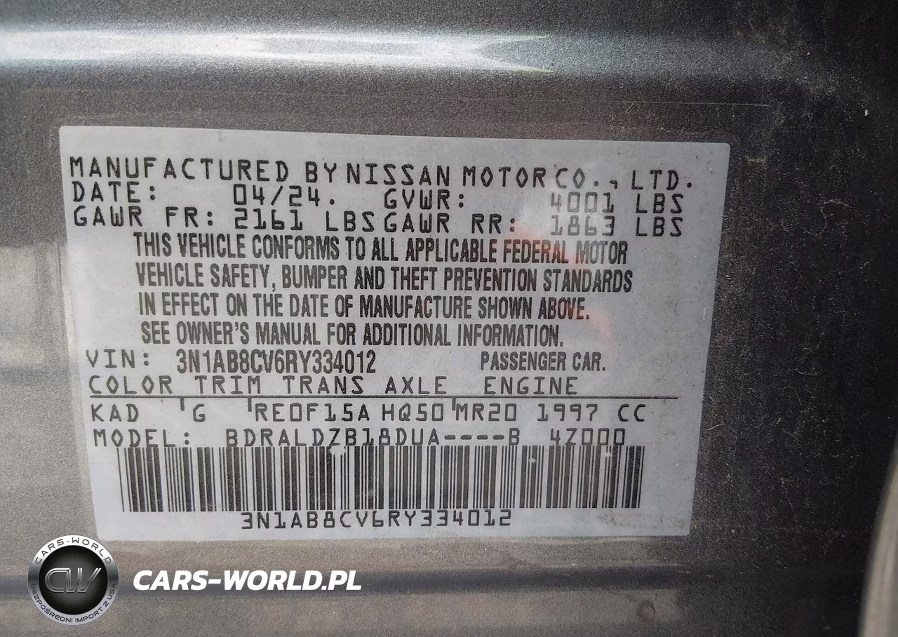 2024 Nissan Sentra Sv Xtronic Cvt VIN:3N1AB8CV6RY334012 - 9