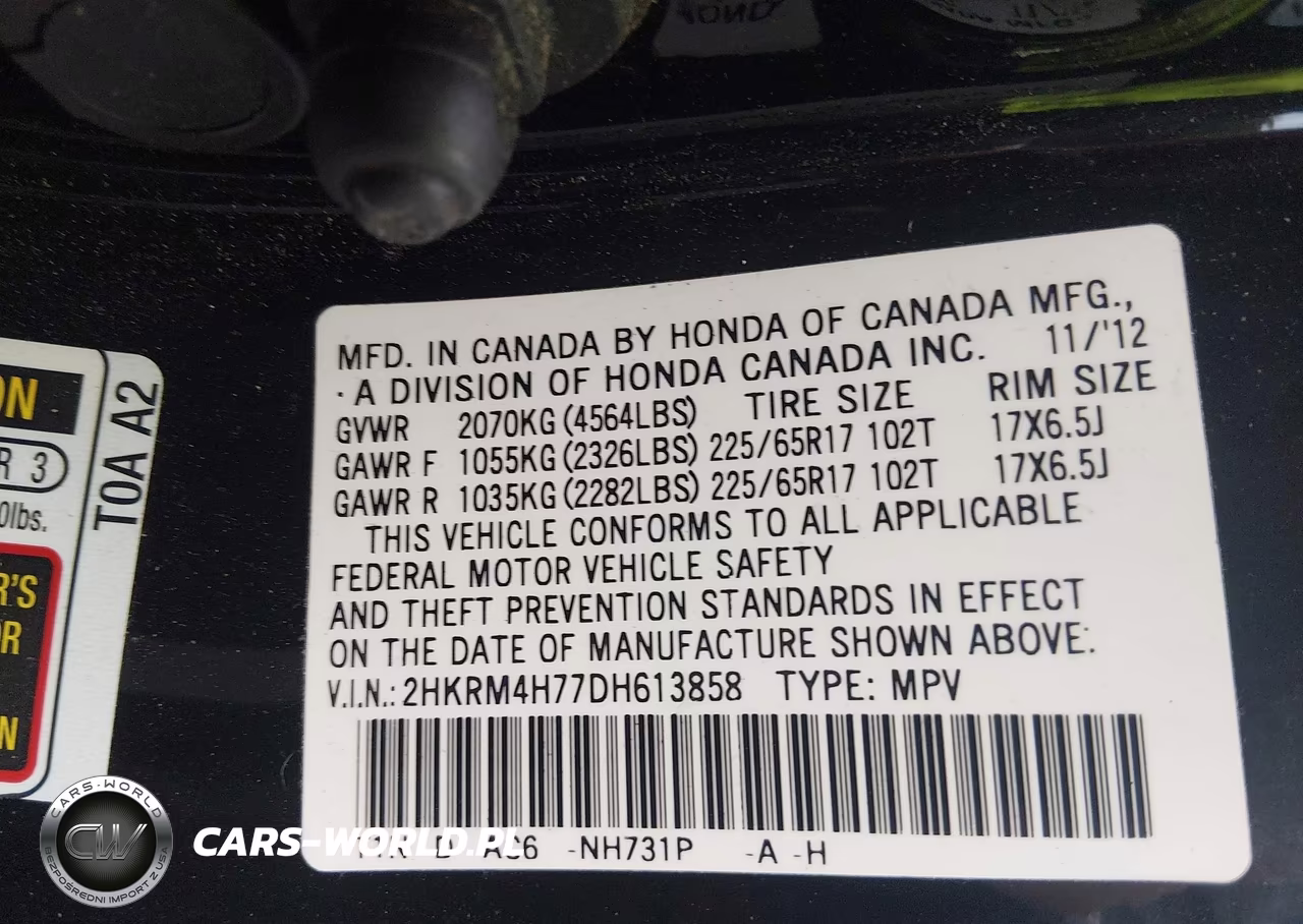 2013 Honda Cr-V Ex-L VIN:2HKRM4H77DH613858 - 9