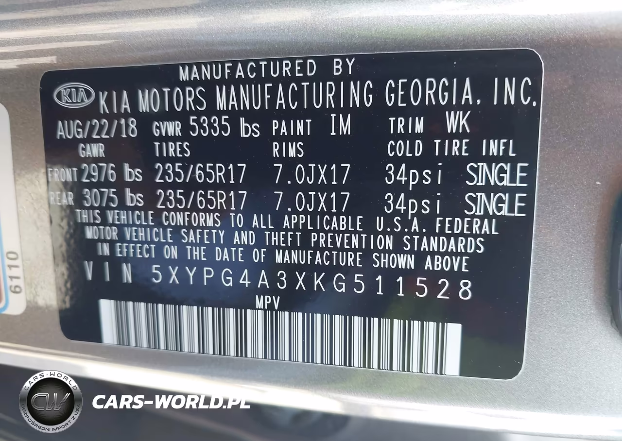 2019 Kia Sorento 2.4L Lx VIN:5XYPG4A3XKG511528 - 9
