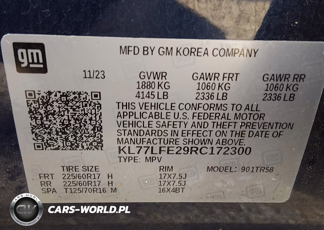 2024 Chevrolet Trax Fwd Sp VIN:KL77LFE29RC172300 - 9