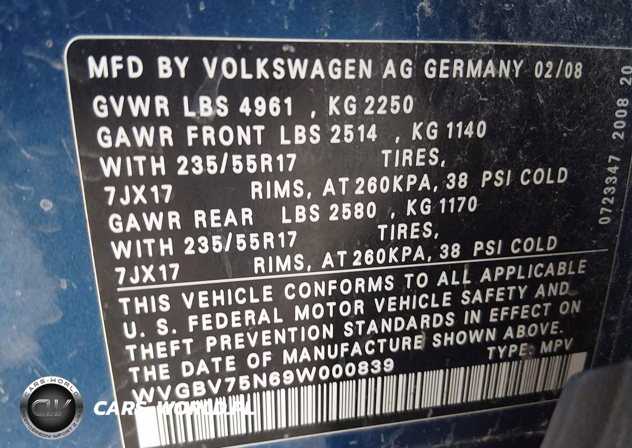 2009 Volkswagen Tiguan Se-Sel VIN:WVGBV75N69W000839 - 9