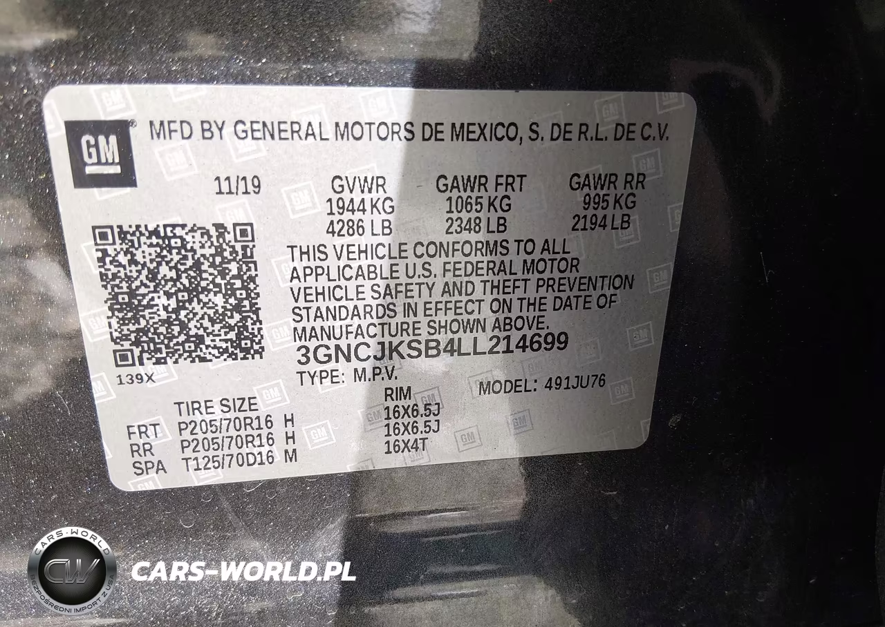 2020 Chevrolet Trax Fwd Ls VIN:3GNCJKSB4LL214699 - 9