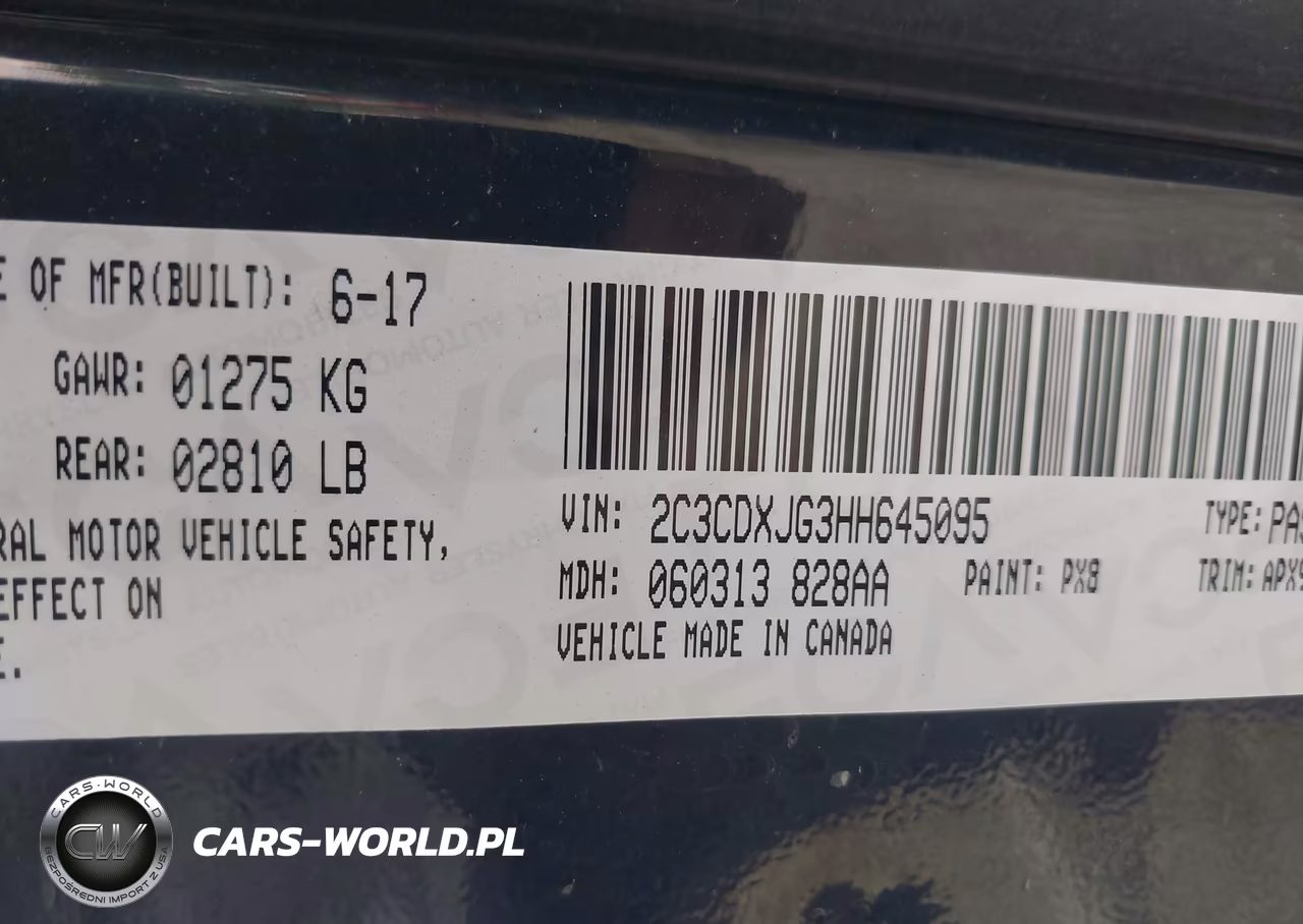 2017 Dodge Charger Sxt Awd VIN:2C3CDXJG3HH645095 - 9