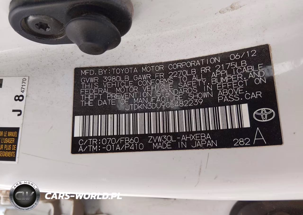 2012 Toyota Prius Three VIN:JTDKN3DU9C5482239 - 9