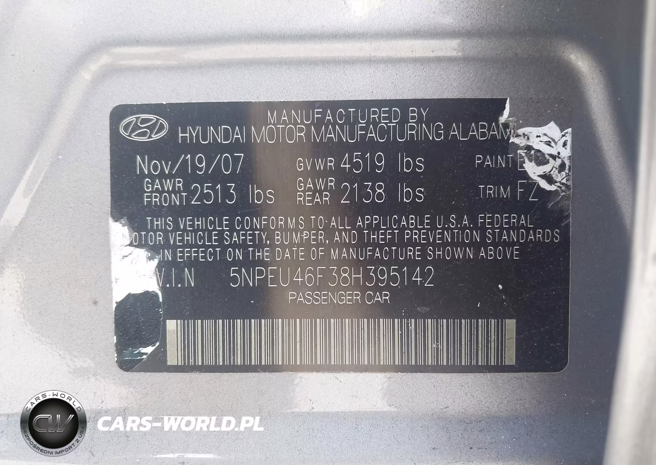 2008 Hyundai Sonata Limited V6-Se V6 VIN:5NPEU46F38H395142 - 9