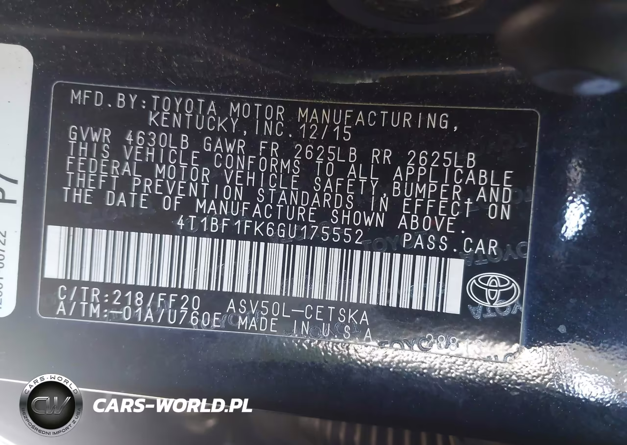 2016 Toyota Camry Se VIN:4T1BF1FK6GU175552 - 9