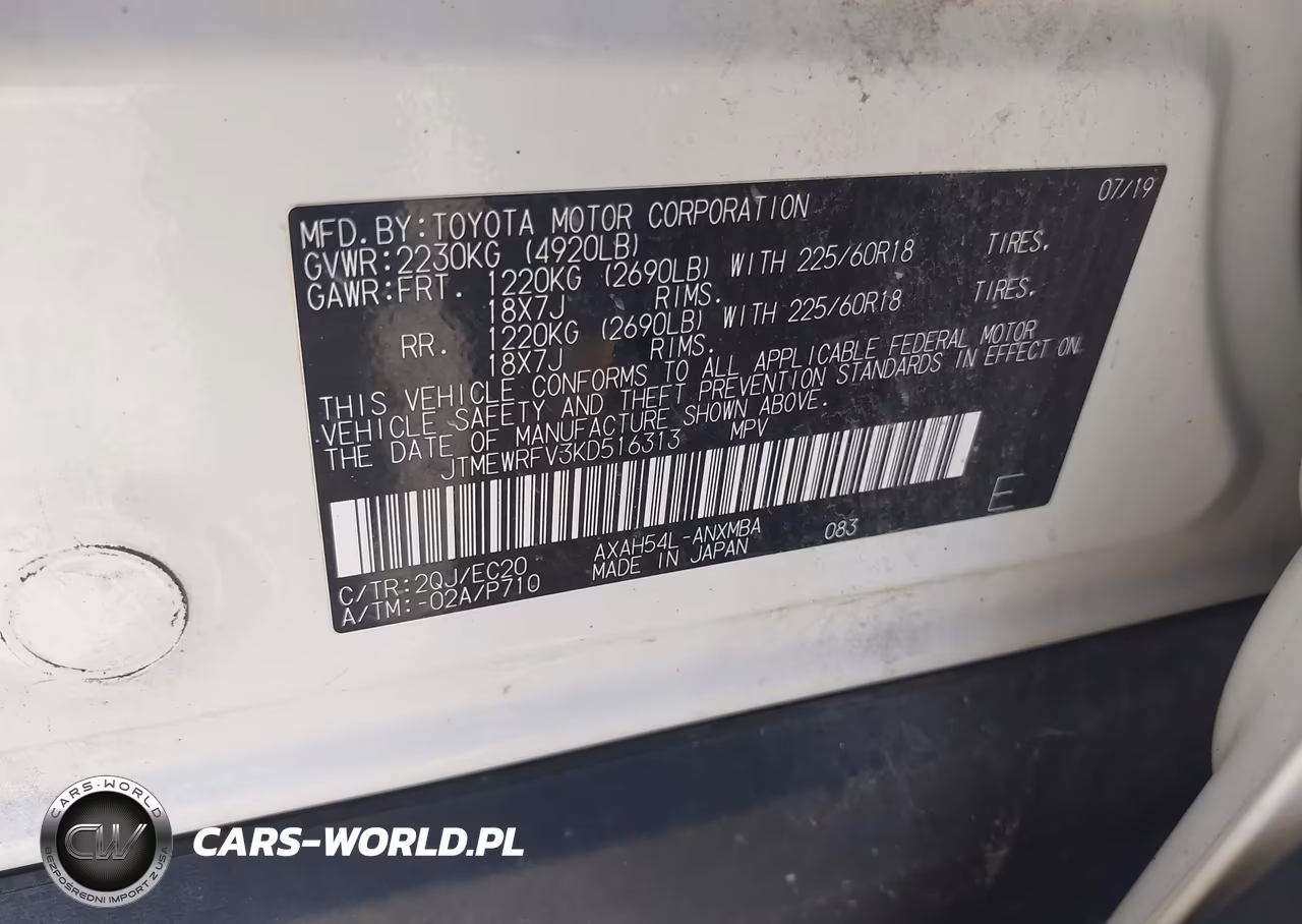 2019 Toyota Rav4 Hybrid Xse VIN:JTMEWRFV3KD516313 - 9
