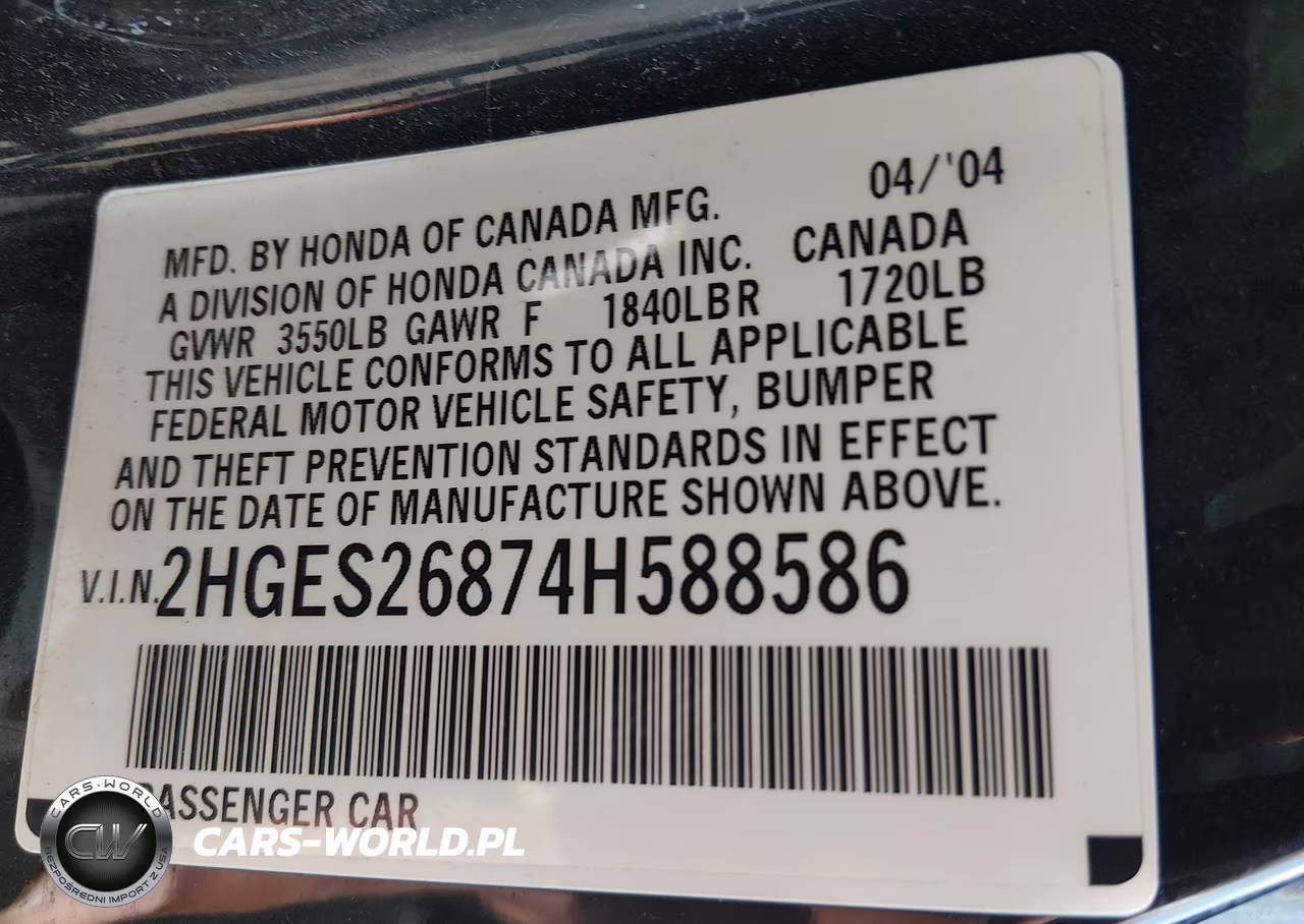 2004 Honda Civic Ex VIN:2HGES26874H588586 - 9