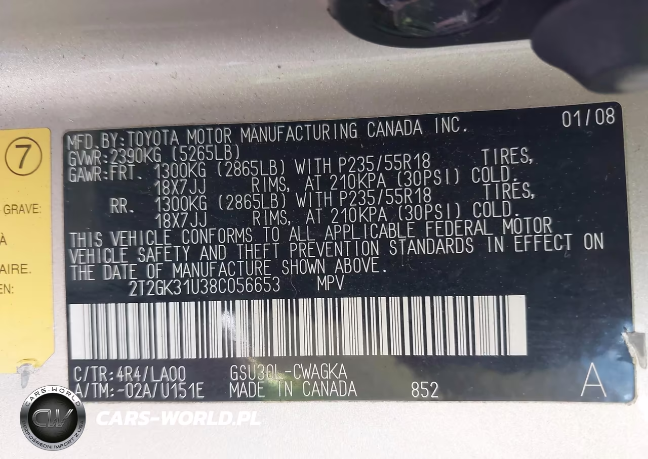 2008 Lexus Rx 350 VIN:2T2GK31U38C056653 - 9