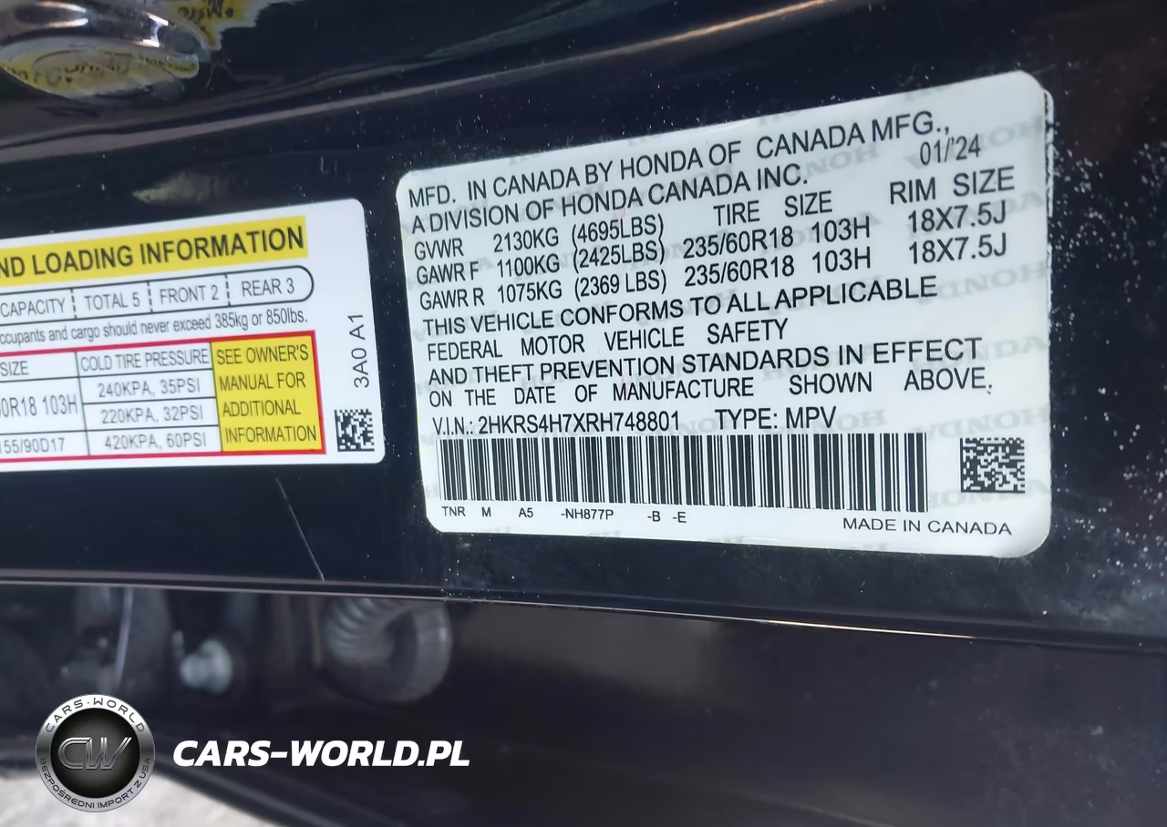 2024 Honda Cr-V Ex-L Awd VIN:2HKRS4H7XRH748801 - 9