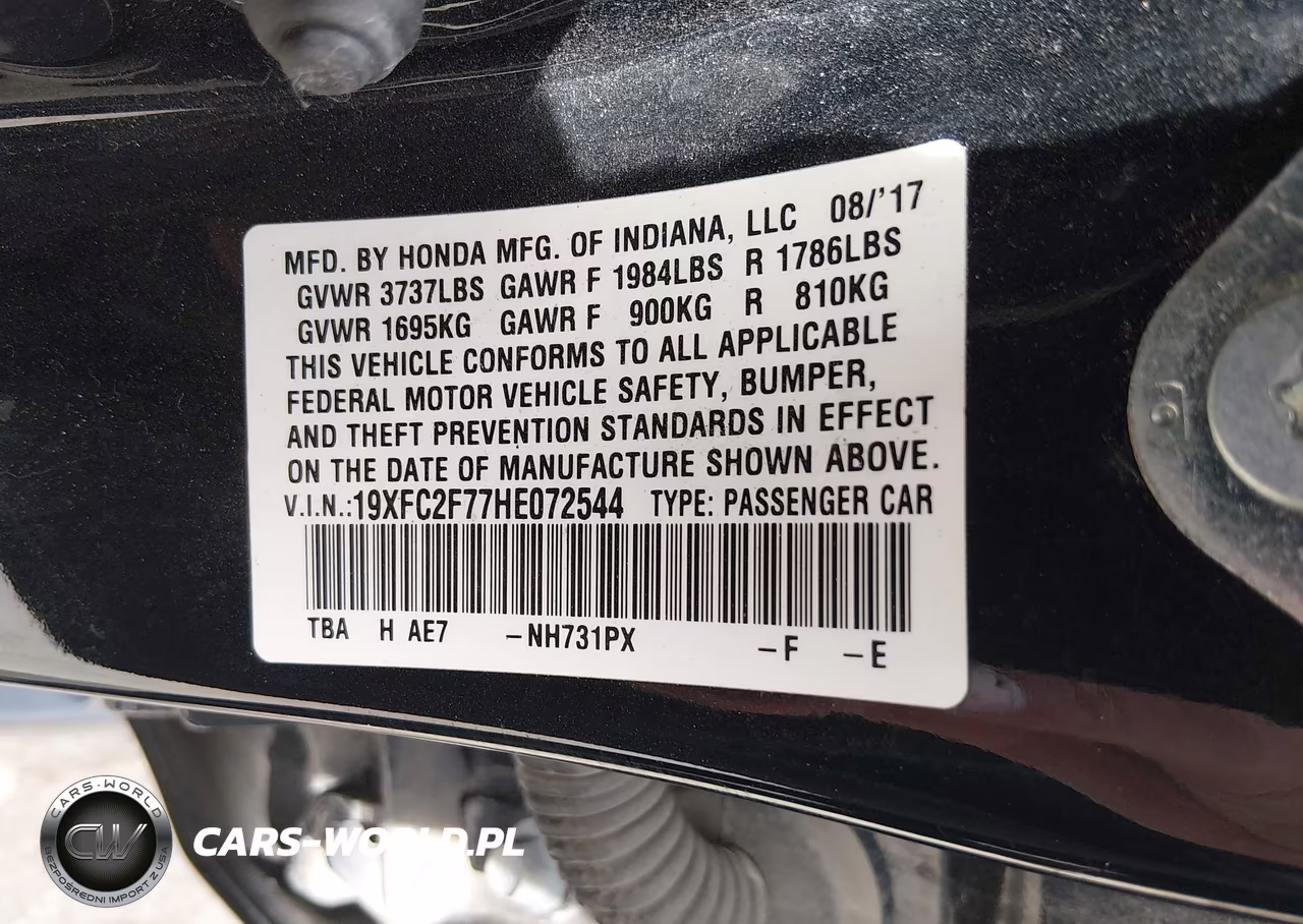 2017 Honda Civic Ex VIN:19XFC2F77HE072544 - 9