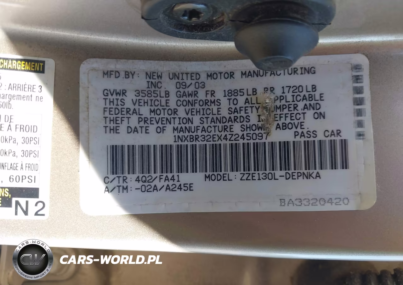 2004 Toyota Corolla Le VIN:1NXBR32EX4Z245097 - 9