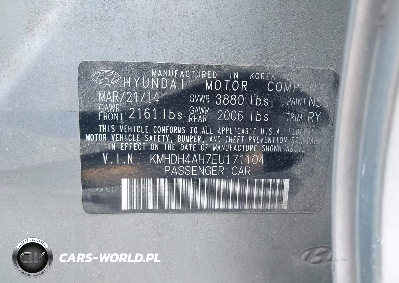 2014 Hyundai Elantra Sport VIN:KMHDH4AH7EU171104 - 9