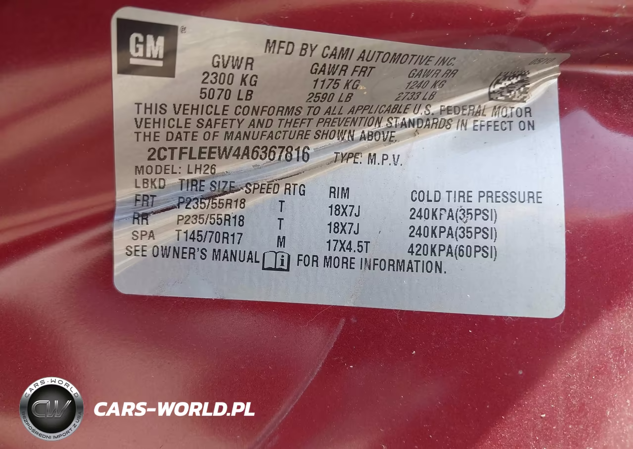 2010 GMC Terrain Sle-2 VIN:2CTFLEEW4A6367816 - 9