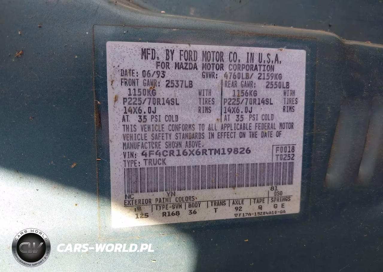 1994 Mazda B4000 Cab Plus VIN:4F4CR16X6RTM19826 - 9