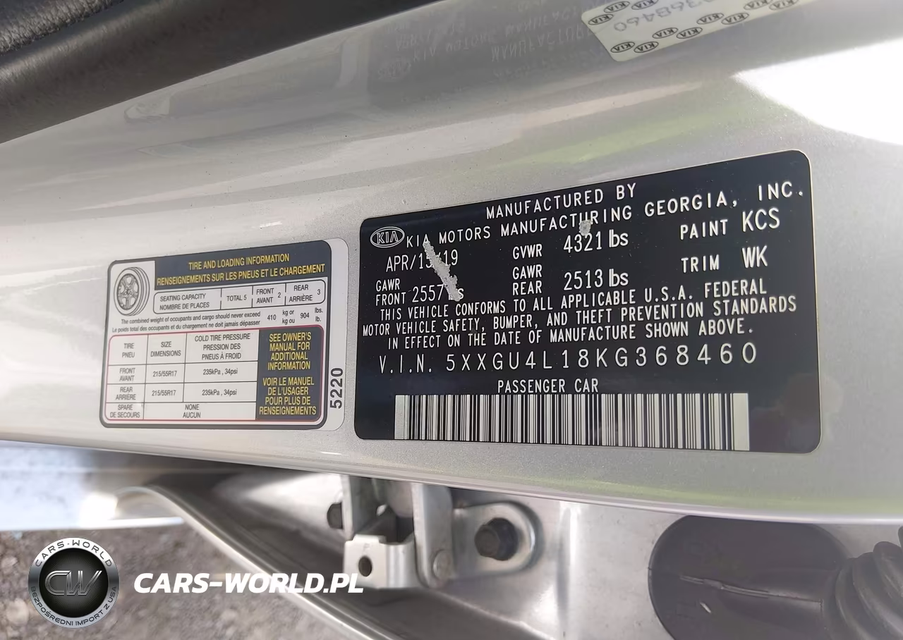 2019 Kia Optima Ex VIN:5XXGU4L18KG368460 - 9