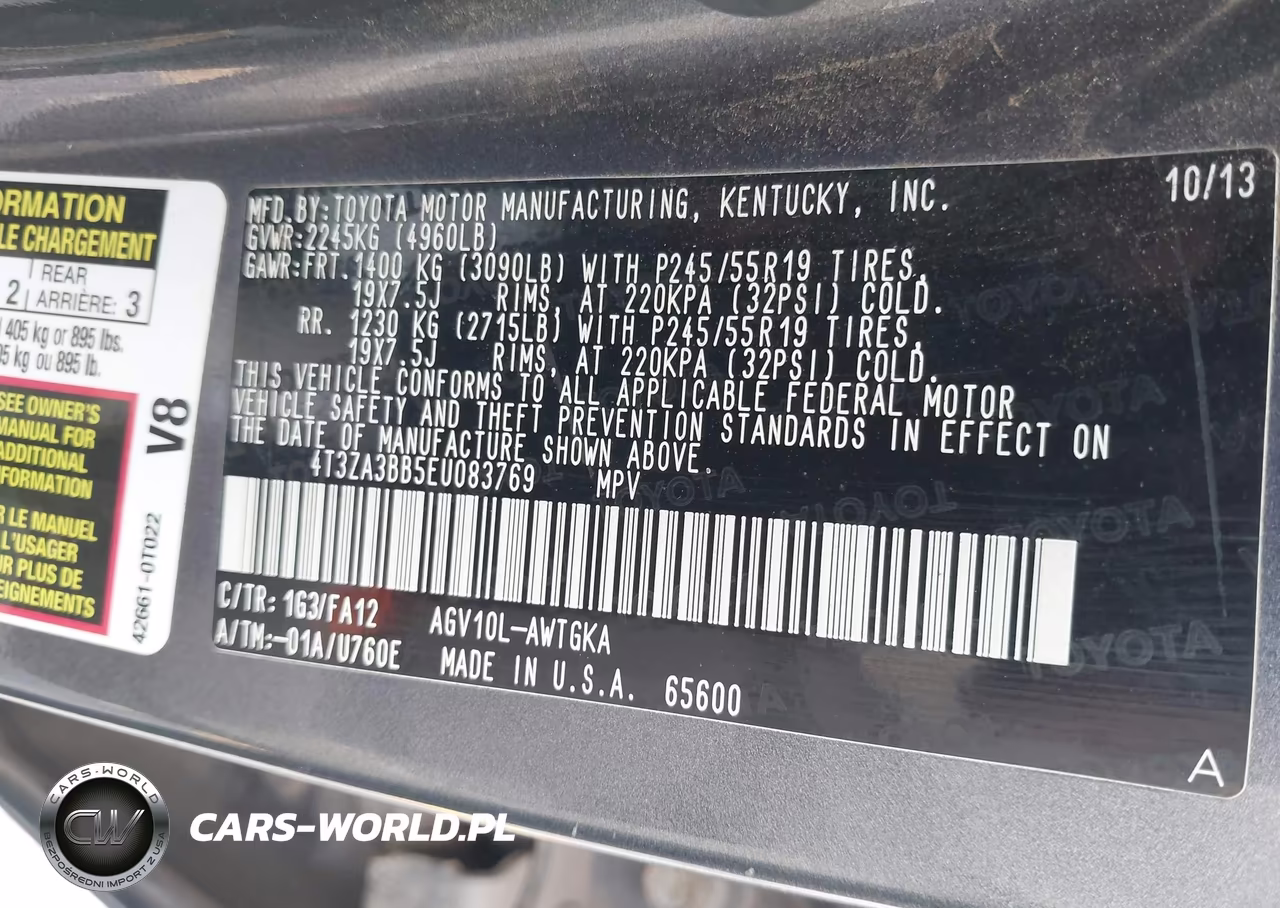 2014 Toyota Venza Le VIN:4T3ZA3BB5EU083769 - 9