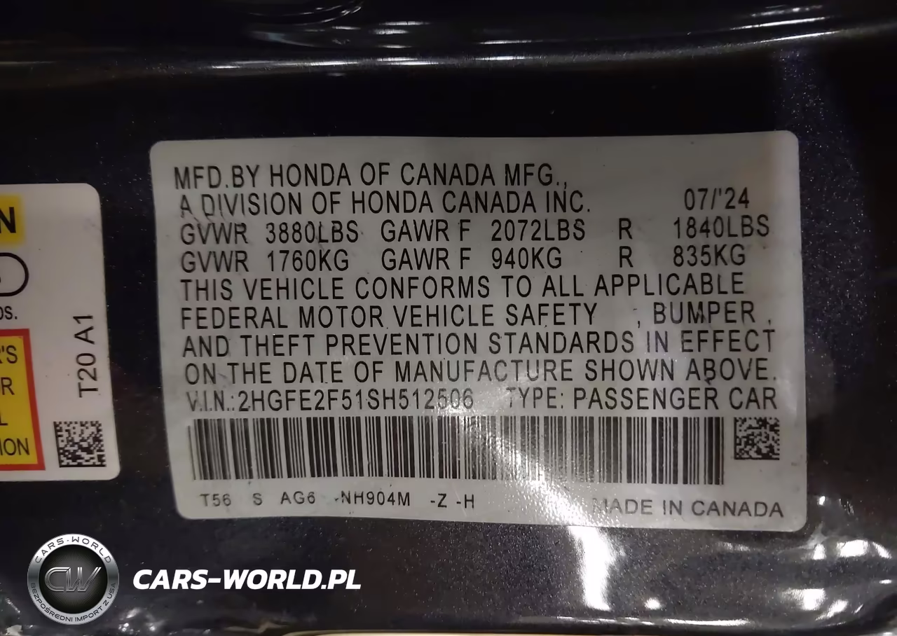 2025 Honda Civic Sport VIN:2HGFE2F51SH512506 - 9