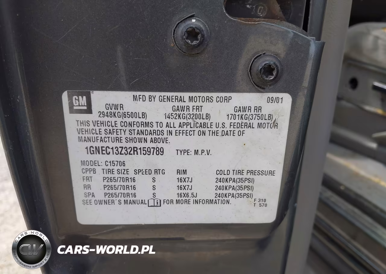 2002 Chevrolet Tahoe Lt VIN:1GNEC13Z32R159789 - 9