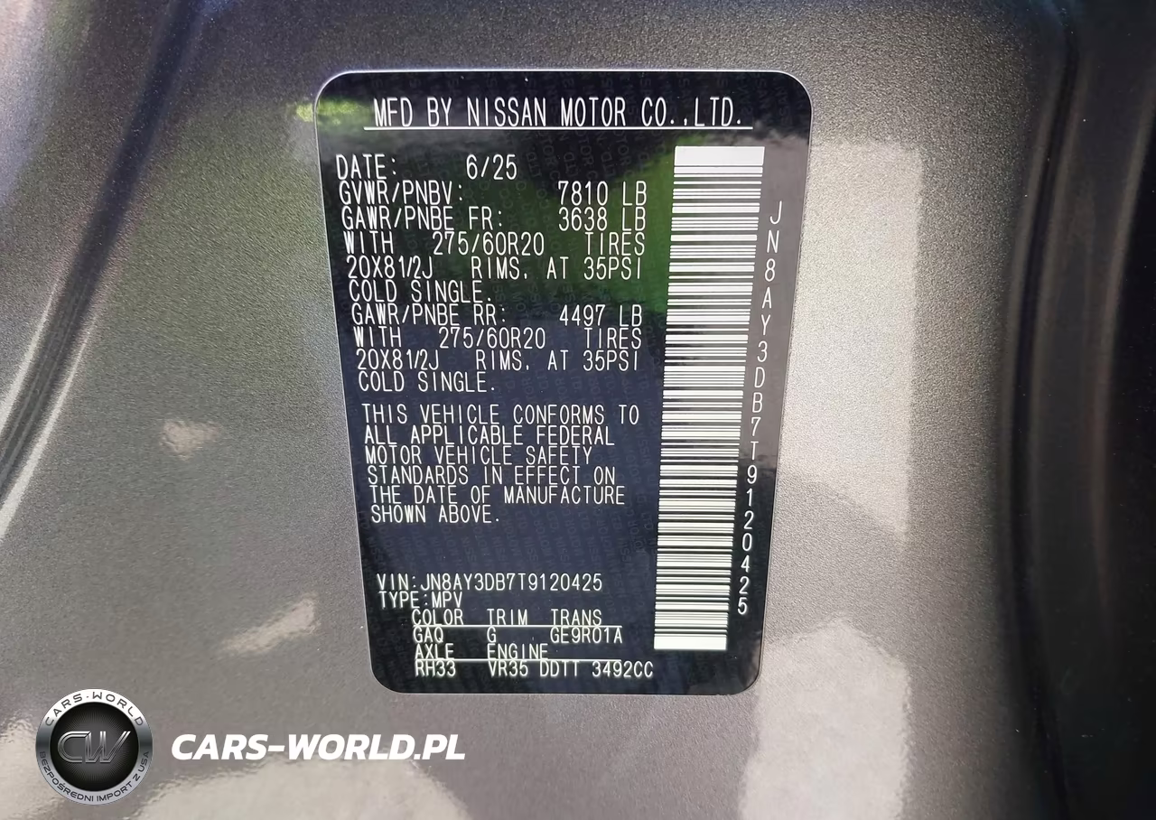 2026 Nissan Armada Pro-4X VIN:JN8AY3DB7T9120425 - 9
