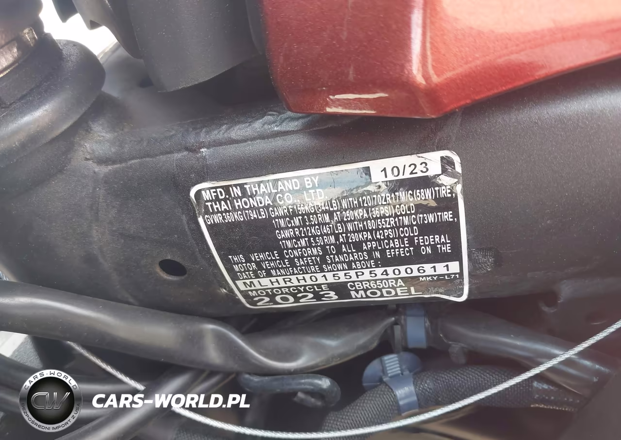 2023 Honda Cbr650 Ra VIN:MLHRH0155P5400611 - 10