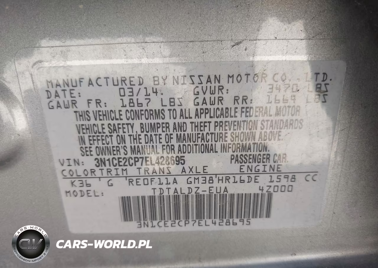 2014 Nissan Versa Note S-S Plus-Sv-Sl VIN:3N1CE2CP7EL428695 - 9