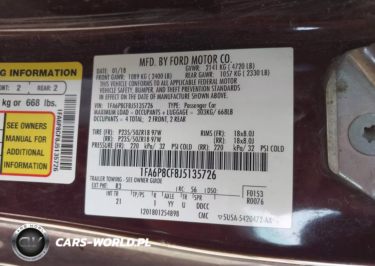 2018 Ford Mustang Gt VIN:1FA6P8CF8J5135726 - 9