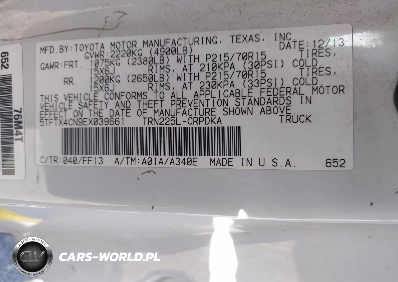 2014 Toyota Tacoma VIN:5TFTX4CN9EX039661 - 9