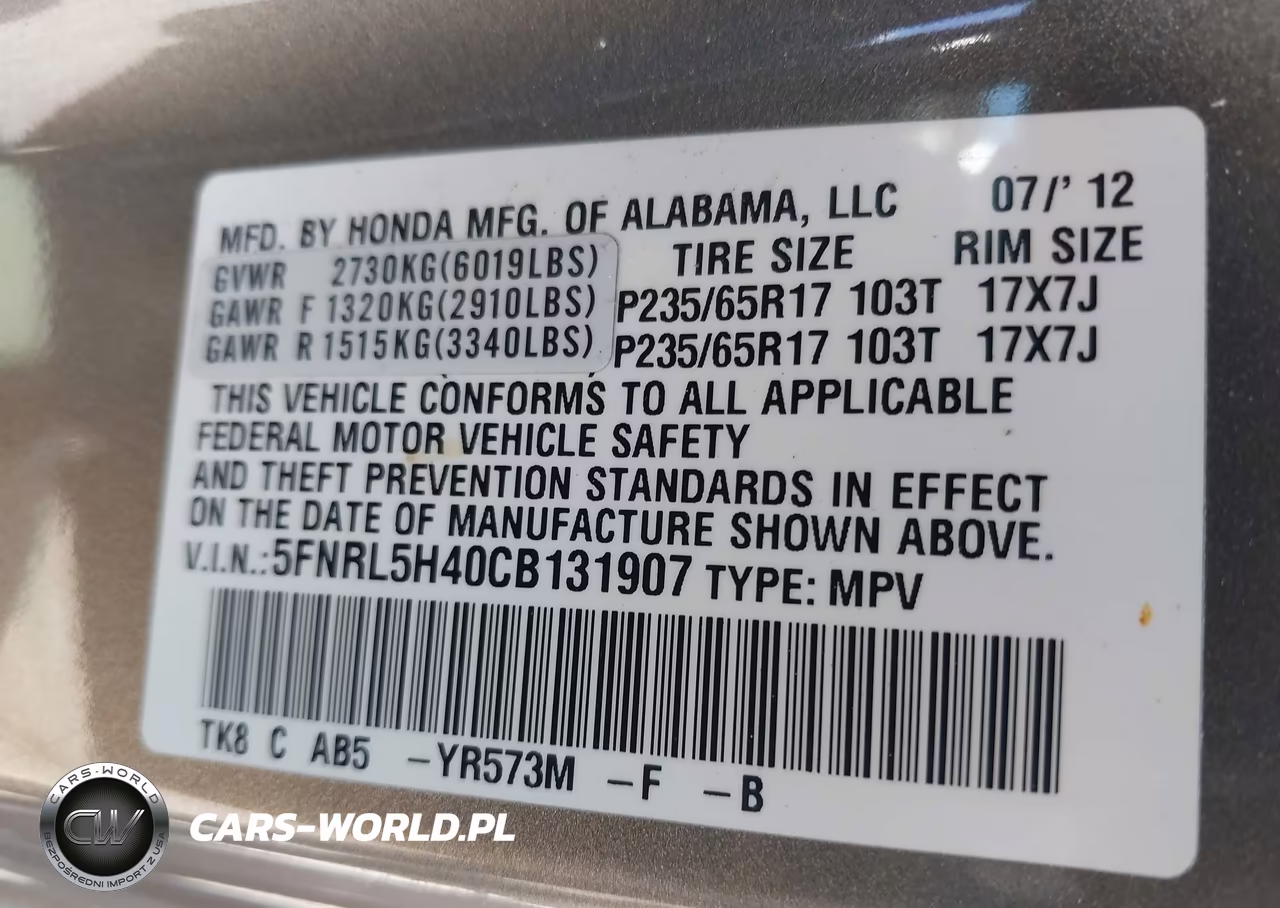 2012 Honda Odyssey Ex VIN:5FNRL5H40CB131907 - 9