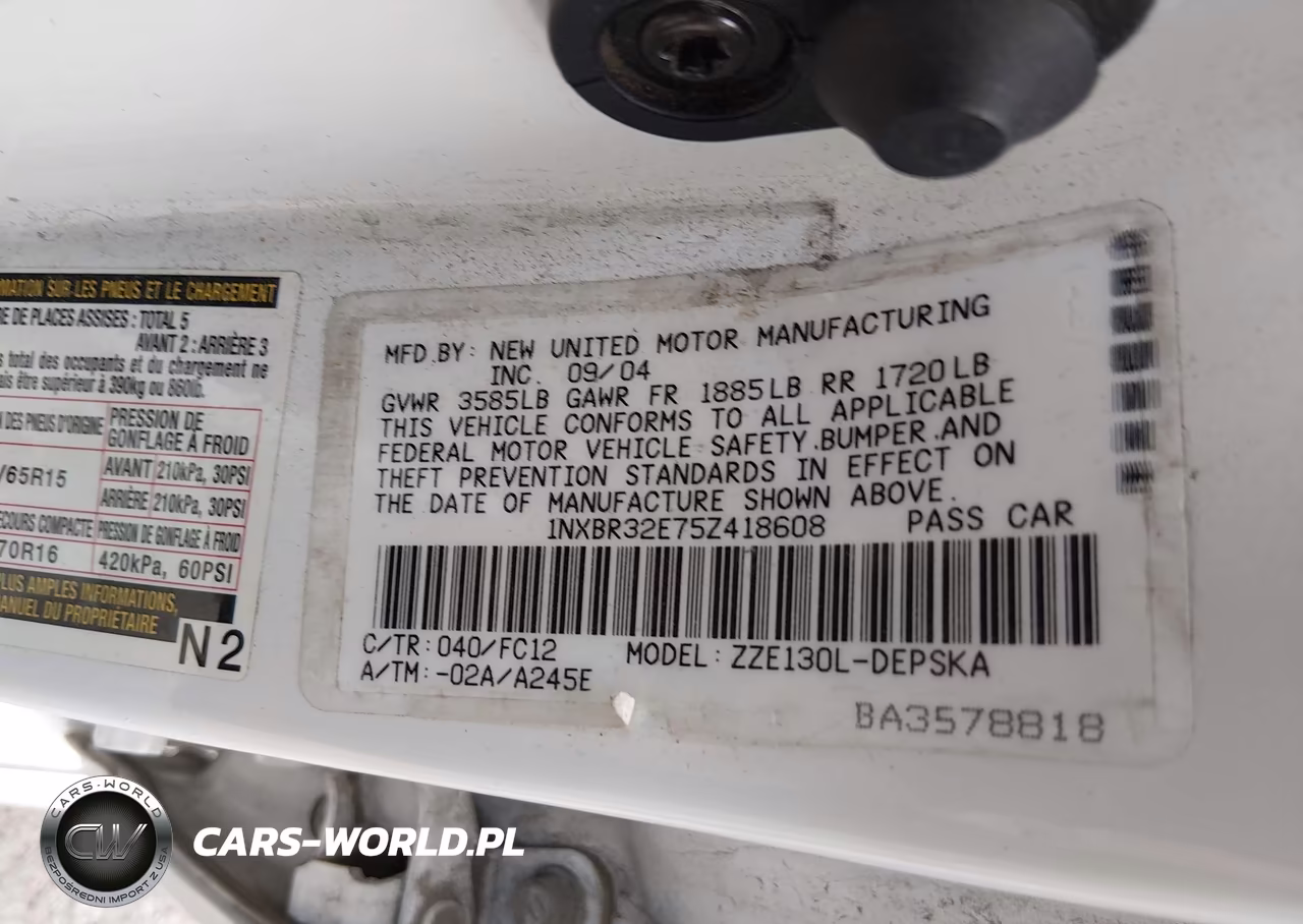 2005 Toyota Corolla S VIN:1NXBR32E75Z418608 - 9