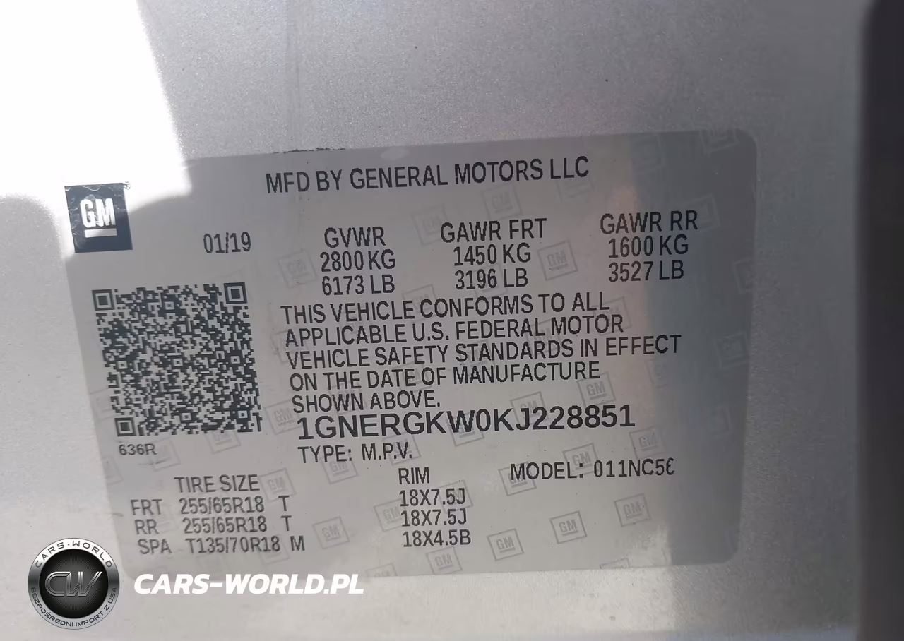 2019 Chevrolet Traverse 1Lt VIN:1GNERGKW0KJ228851 - 9